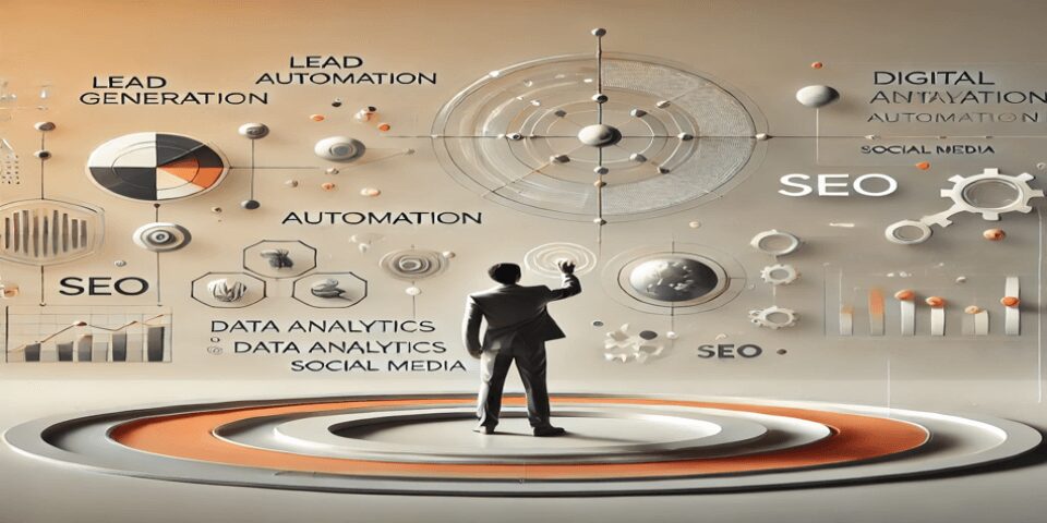 Business professionals engaging with digital lead generation strategies