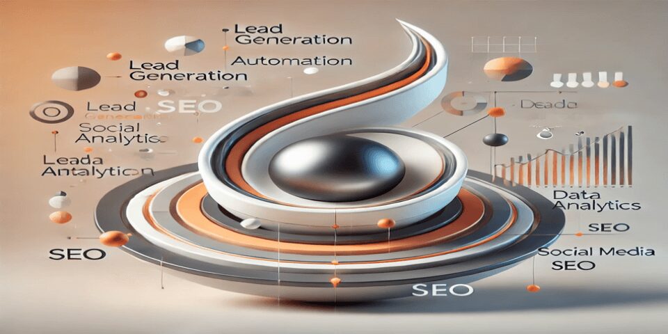 A futuristic representation of lead generation automation and analytics which helps in business growth strategies