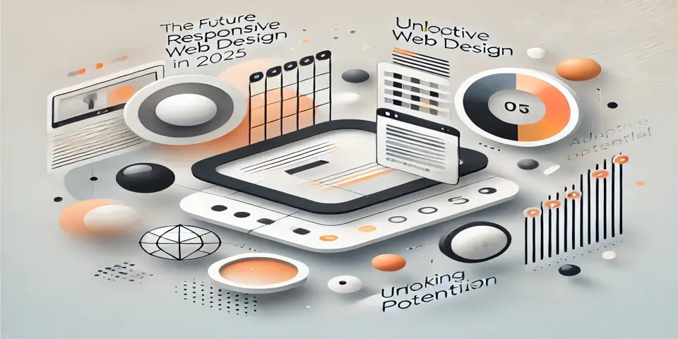 Abstract representation of responsive web design trends in 2025.