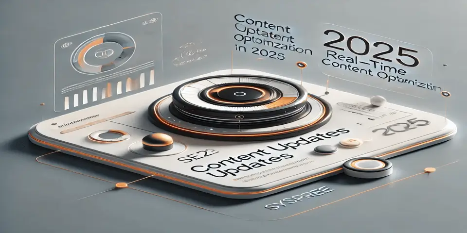 Futuristic digital dashboard displaying content update metrics which helps to understand content trends 2025